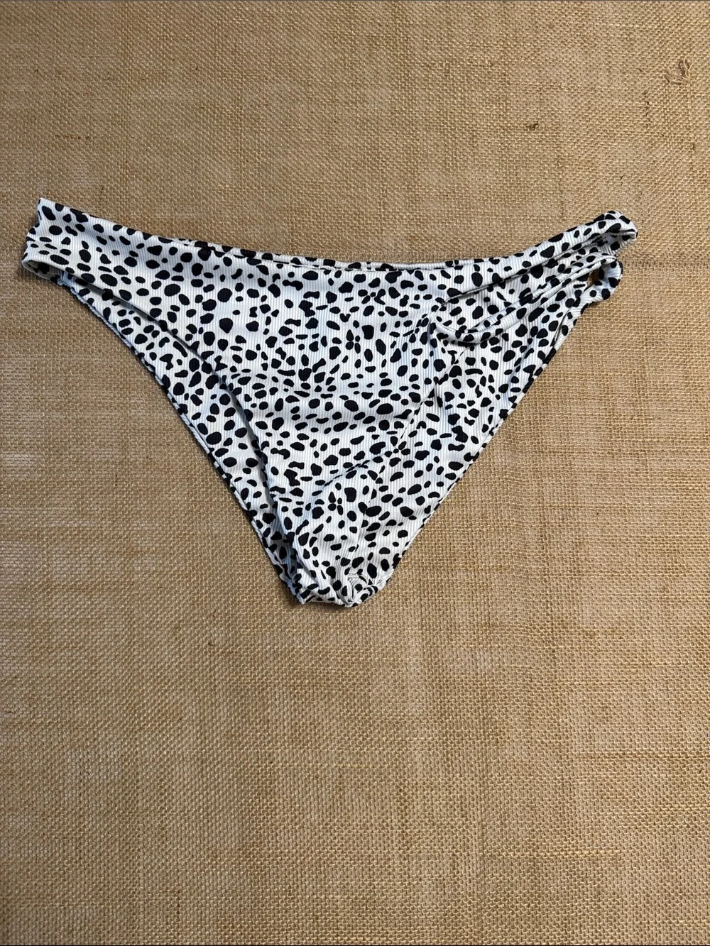 Black & White Dalmatian Print Bikini Bottom